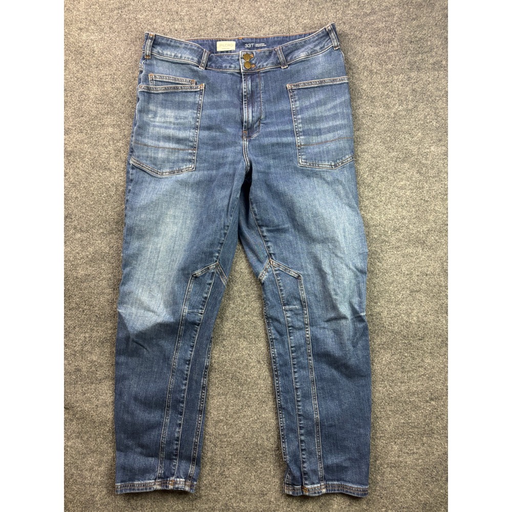 Pilcro Utility Jeans Womens 33T Blue Paneled Patch Pocket Denim Pants
